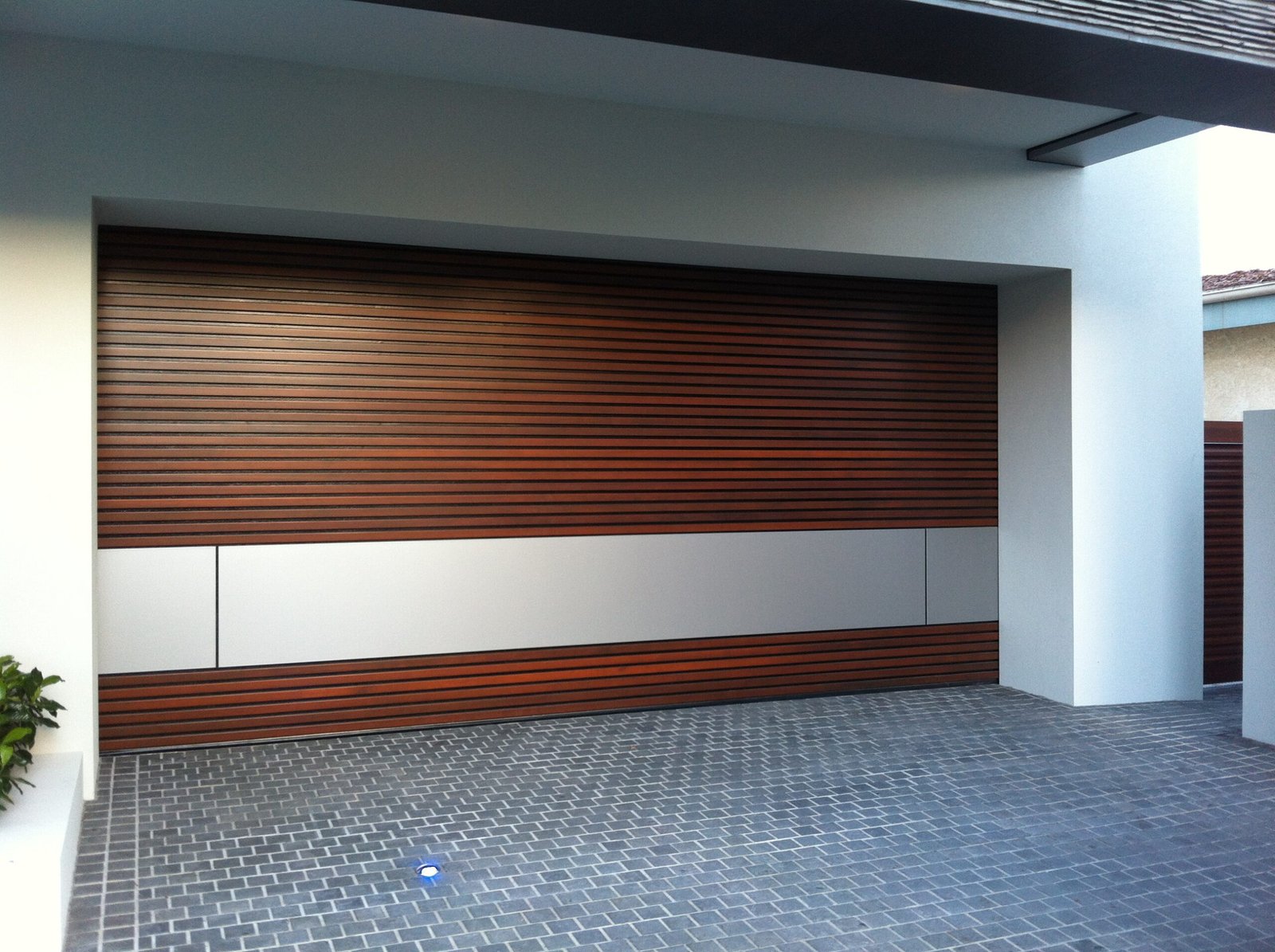 Garage door section.